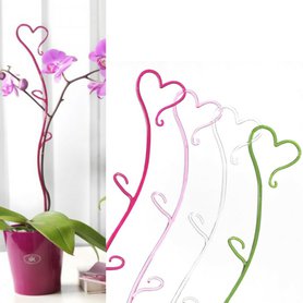 tyčka k orchidejím 55cm srdce růžová