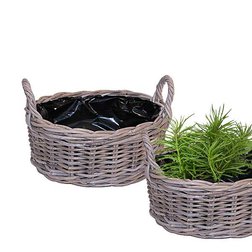 košík ovál rattan s uchy Full Kubu 42x35 v18cm