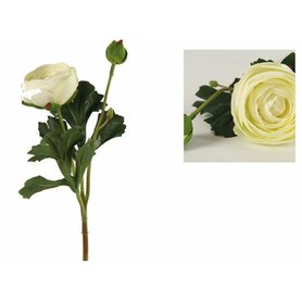 Umělá květina ranunculus Isolde bílá 34cm