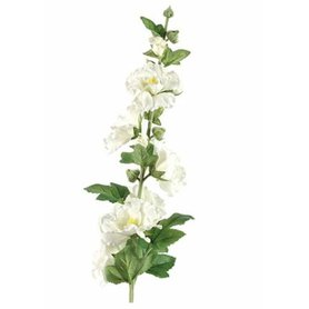 Umělá květina Althaea Rosea Kathi bílá 87cm