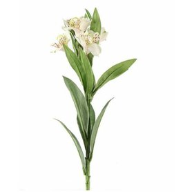 Umělá květina Alstromeria bílá 93cm