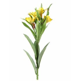 Umělá květina Alstromeria žlutá 93cm